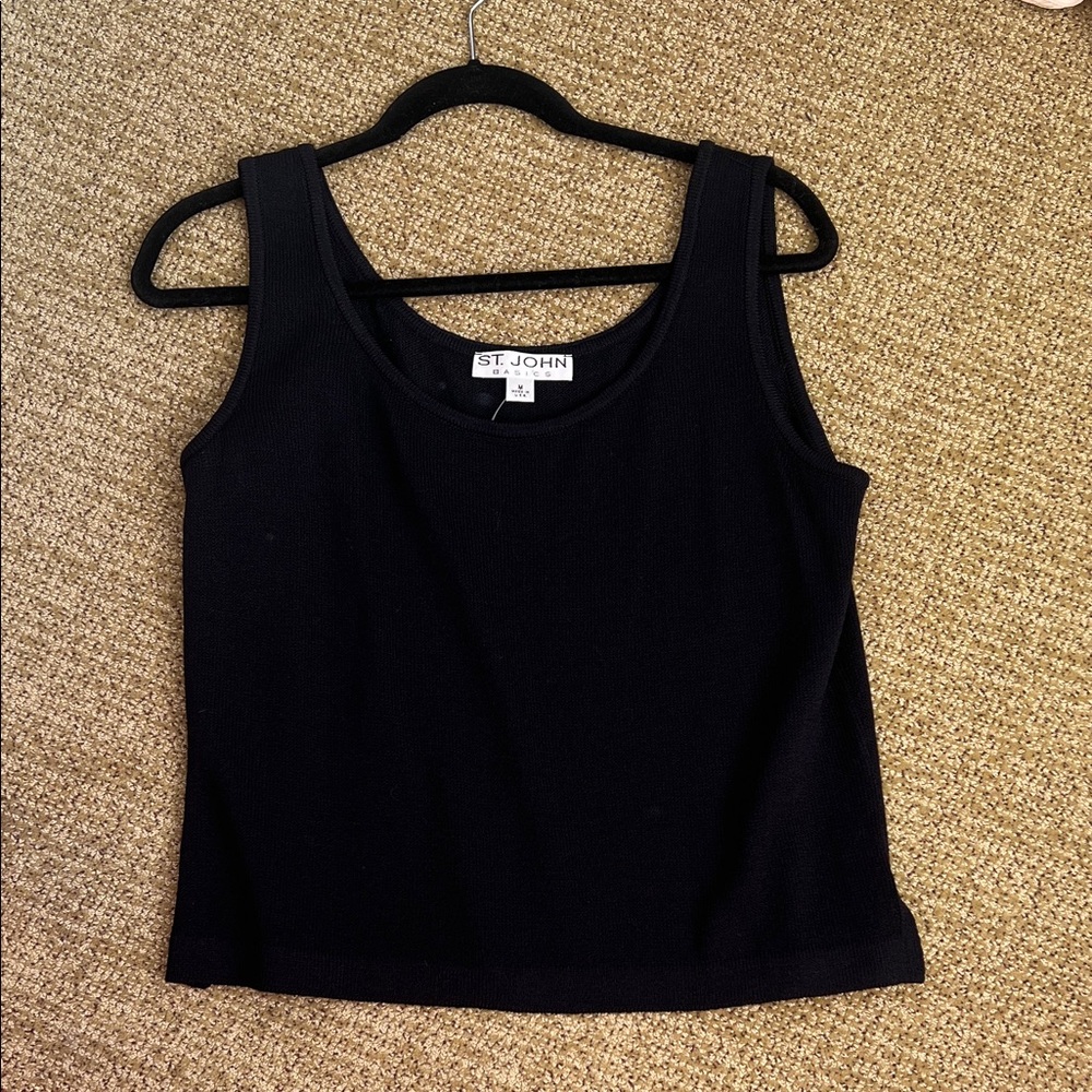 St. John Classic Black Knit Tank Top